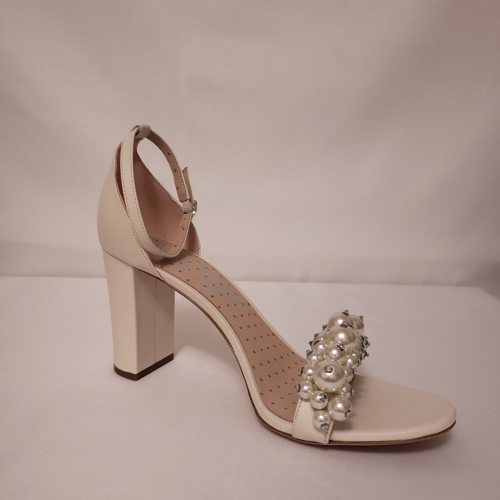 New Kate Spade Rosa Pearl Beaded Ankle Strap Dress Sandals